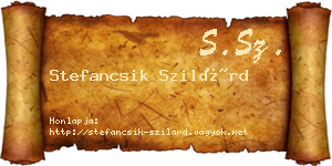 Stefancsik Szilárd névjegykártya
